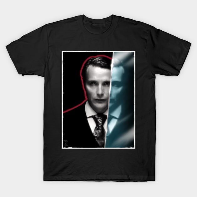 Black and White Hannibal Mirror T-Shirt by OrionLodubyal